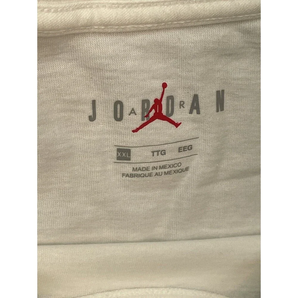 Nike Men's Jordan AIR T-Shirt White/Crimson/Black 2XL NWT